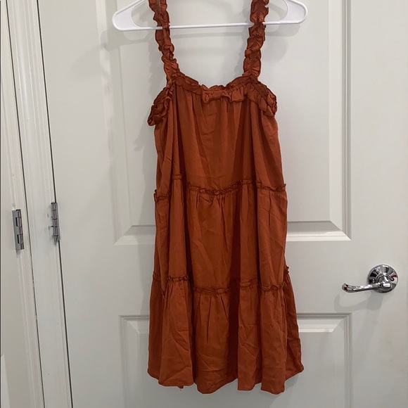 Rust Ruffle Dress - Picture 3 of 6